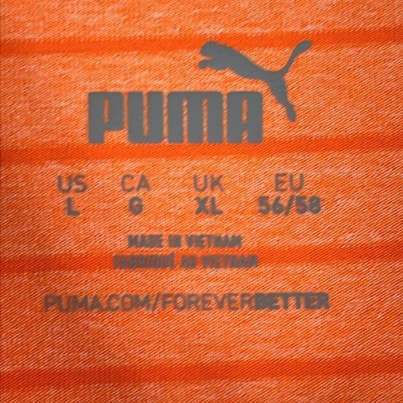 Puma‎ Performance Polo Shirt Short Sleeve Mens Size Large Orange Golf - Picture 3 of 8